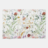 Boho Wildblumen Wasserfarbe Frühling Blume Geschirrtuch (Horizontal)