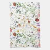 Boho Wildblumen Wasserfarbe Frühling Blume Geschirrtuch (Vertikal)