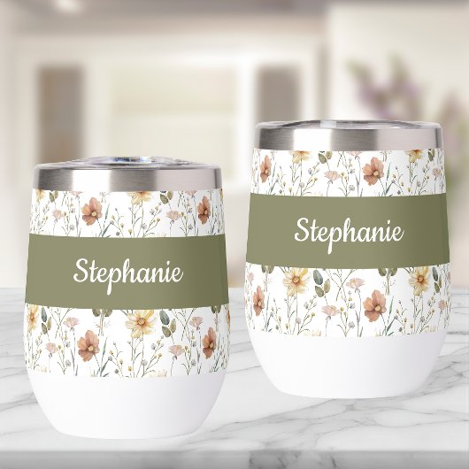 Boho-Wildblumen-Wasserfarbe-Monogramm-Name-Thermal