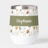 Boho-Wildblumen-Wasserfarbe-Monogramm-Name-Thermal (Rückseite)