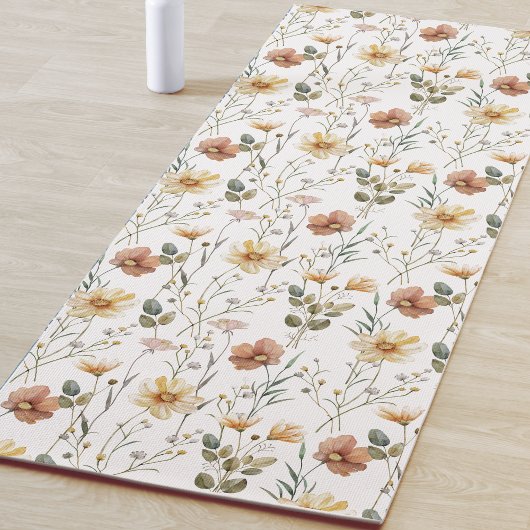 Boho-Wildblumen-Wasserfarbe Yogamatte