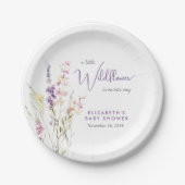 Boho-Wildblumen-Wasserfarben-Baby-Party Pappteller (Vorderseite)