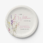 Boho-Wildblumen-Wasserfarben-Baby-Party Pappteller (Vorderseite)