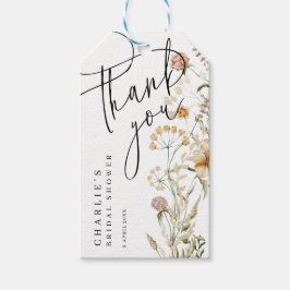 Boho Wildblumen Wasserfarben Minimales Brautparty Geschenkanhänger