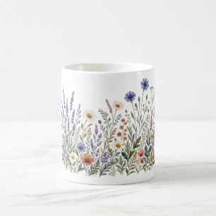 Boho-Wildblumen-Wasserfarben-Tasse Kaffeetasse