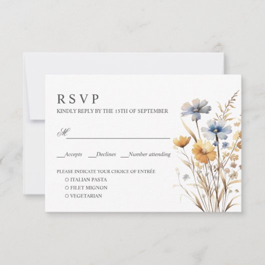 BOHO WILDBLUMEN WEDD RSVP MEHL AUSWAHL (Vorderseite)