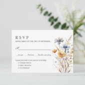 BOHO WILDBLUMEN WEDD RSVP MEHL AUSWAHL KARTE (Stehend Vorderseite)