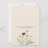 Boho Wildblumen Wedding Einladung (Rückseite)