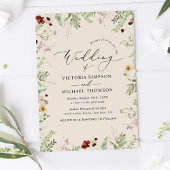 Boho Wildblumen Wedding Einladung
