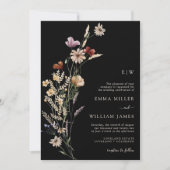 Boho Wildblumen Wedding Einladung (Vorderseite)