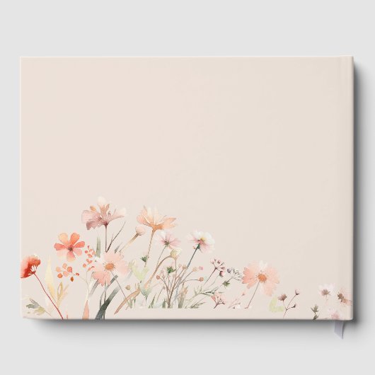 Boho Wildblumen Wedding Gästebuch (Rückseite)