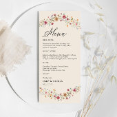 Boho Wildblumen Wedding Menu Menükarte