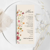 Boho Wildblumen Wedding Menu Menükarte
