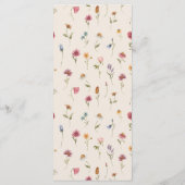 Boho Wildblumen Wedding Menu Menükarte (Rückseite)