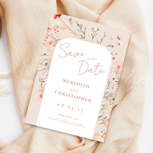 Boho Wildblumen Wedding Save The Date