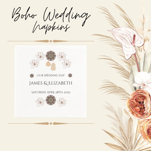 Boho Wildblumen Wedding Serviette