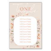 Boho Wildblumen Wedding Tischnummer (Vorderseite)