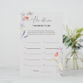 Boho Wildblumen Wie alt war die Braut, um zu spiel (Stehend Vorderseite)