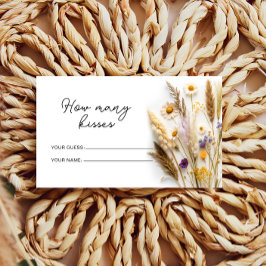 Boho Wildblumen Wie viele Kisses Bridal Game Begleitkarte