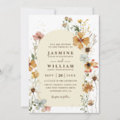 Boho-Wildblumen-Wiesenbogen-Chic-QR-Code-Hochzeit Einladung (Vorderseite)
