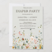 Boho Wildblumen Windelparty Vorlage (Vorderseite)