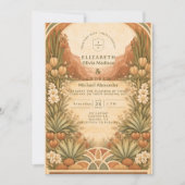 Boho-Wildblumen-Wüstenhochzeit Einladung (Vorderseite)