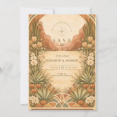 Boho-Wildblumen-Wüstenhochzeit Save The Date (Vorderseite)