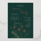 Boho-Wildblumengarten-Abschlussfeier Folieneinladung (Vorderseite)
