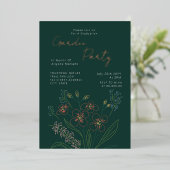 Boho-Wildblumengarten-Abschlussfeier Folieneinladung (Stehend vorne)