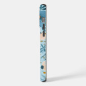 Boho-Wildblumengarten Blaue Blumenmuster iPhone Hülle (Linke Seite)