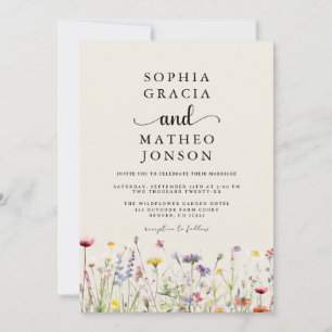Boho-Wildblumengarten Elegante Wildblume Save The Date