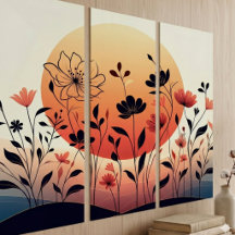Boho-Wildblumengarten-Terrakotta-Sonnenuntergang