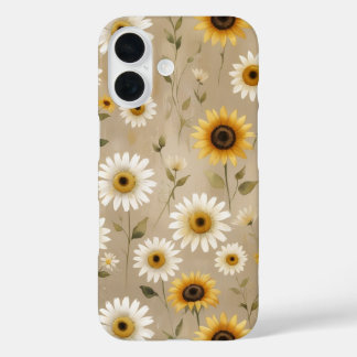 "Boho-Wildblumenmuster für Handyhülle iPhone 16 Hülle