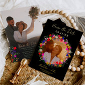 Boho wilde Blume 2 Fotos Hochzeit speichern das Da Folieneinladung