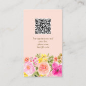 Boho Wilde Blume Gartengarten Aquarellhaare Visitenkarte (Rückseite)