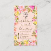 Boho Wilde Blume Gartengarten Aquarellhaare Visitenkarte (Vorderseite)