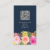 Boho Wilde Blume Gartengarten Aquarellhaare Visitenkarte (Rückseite)