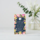 Boho Wilde Blume Gartengarten Aquarellhaare Visitenkarte (Stehend Vorderseite)