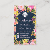 Boho Wilde Blume Gartengarten Aquarellhaare Visitenkarte (Vorderseite)