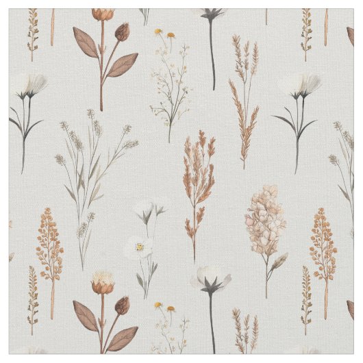 Boho Wilde Unkrautblumen rustikal Stoff (Nahaufnahme)