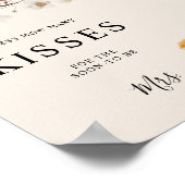 Boho Wildfloral Kisses Wedding Sign Poster (Ecke)