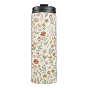 Boho-Wildflower-Aquarell-Blumen-Erdfarben Thermosbecher