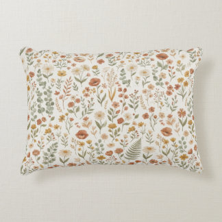 Boho-Wildflower-Aquarell-Blumen-Terrakotta Dekokissen