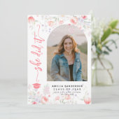 Boho wildflower arch photo graduation  ankündigung (Stehend Vorderseite)