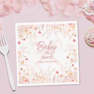 Boho Wildflower Baby im Blühen Mädchen-Baby-Party Serviette