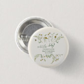 Boho Wildflower Baby in Bloom Baby Shower  Button (Vorne & Hinten)