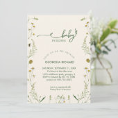 Boho Wildflower Baby in Bloom Baby Shower Einladung (Stehend Vorderseite)