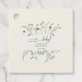 Boho Wildflower Baby in Bloom Baby Shower Geschenkanhänger