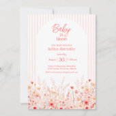 Boho Wildflower Baby in Bloom Complete Baby Shower Einladung (Vorderseite)