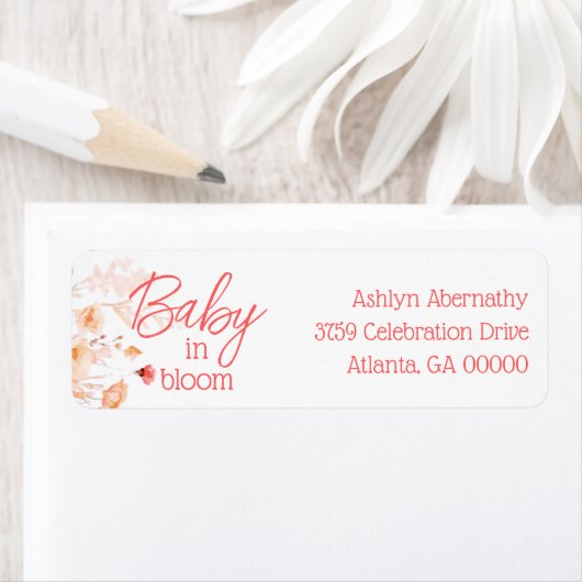 Boho Wildflower Baby in Bloom Return Address (Insitu)